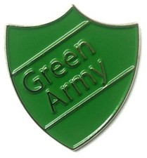 Plymouth Green Army Pin Badge - made from metal & enamel
