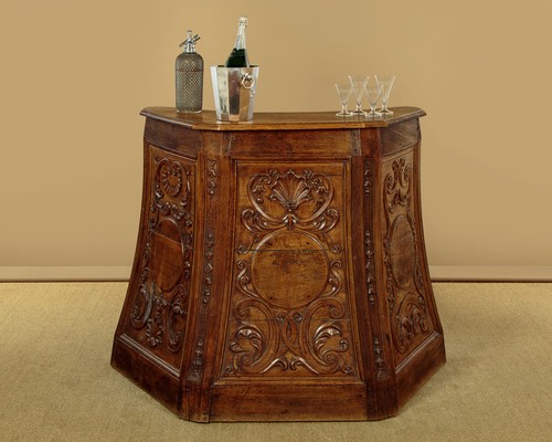 Antique carved oak - oak, bar