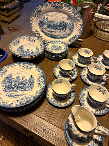 Blue white scenic - blue,