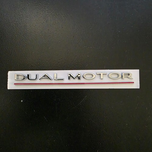 Tesla dual motor badge chrome - dual,