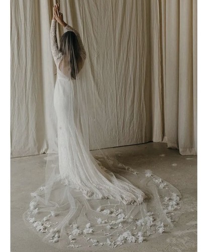 White cathedral length bridal - white,