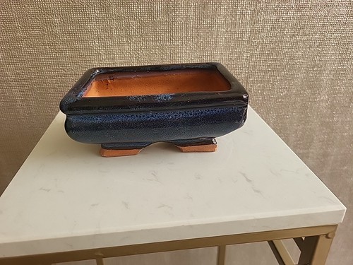 Bonsai pot glazed - bonsai, blue