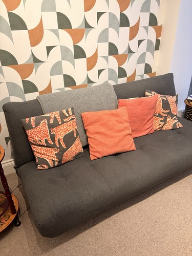 Grey foldable futon sofa - grey,