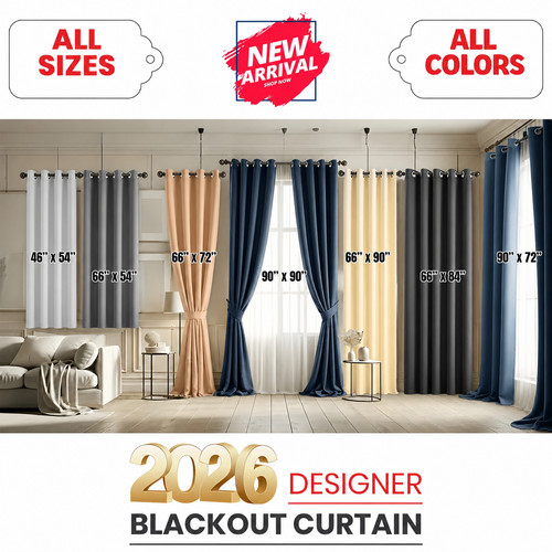 2pcs blackout curtains eyelet - blackout,