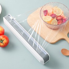 Food Wrap Dispenser Foil Roll Cling Film Cutter Magnetic Storage Holder Box Tool