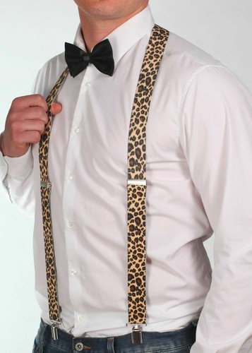 Leopard print suspenders 1980s - leopard,