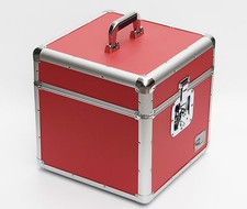 12" Red LP Vinyl Record Aluminium DJ Flight Carry Case Holds 100 Tough Strong
