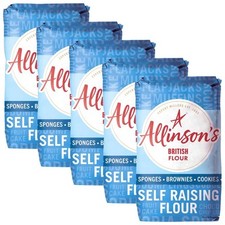 Allinson's Self Raising White Flour Catering Sponge Cake Baking Vegan Pack 5x1kg
