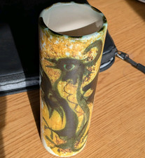 Perfect Celtic Pottery Newlyn Folk Art Phoenix Dragon Bird Vase Maggie Fisher