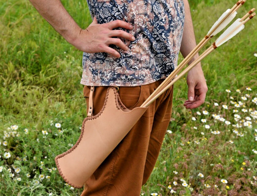 Leather belt quiver - leather,