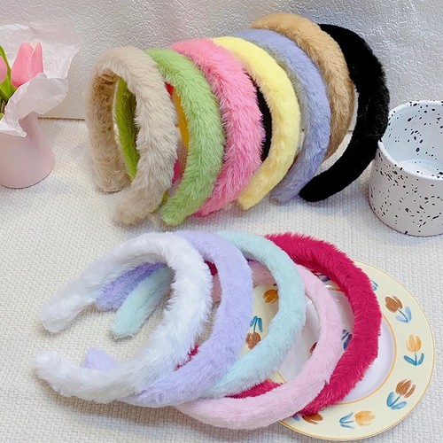 Fluffy plush hairband women - fluffy,