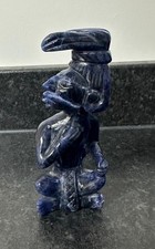 Vintage Hand Carved Blue Sodalite Crystal Tribal Statue - 12 x 5 x 4 cm