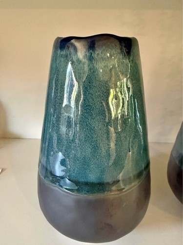 Glazed ceramic vase - ceramic,