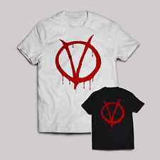 V for Vendetta T shirt Halloween haunted mask fancy dress men women kids top