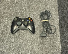 Xbox 360 Wireless Controller with cable for wired connection Black Untested 