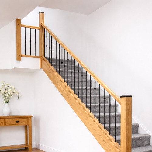Iron handrail oak - –, oak,