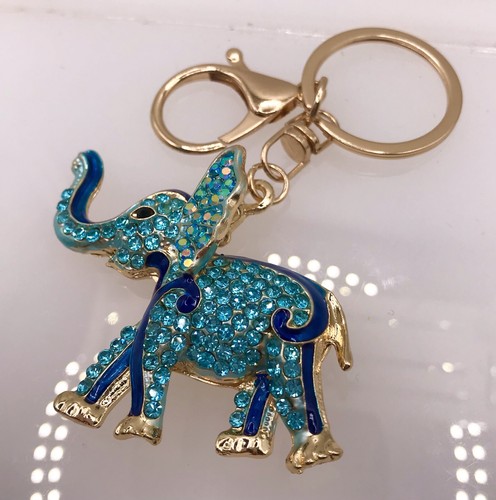 New blue rhinestones elephant - blue,