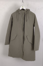 M&S Women's Coat Size 6 Faded Khaki Shower Resistant Longline Hooded New F2
