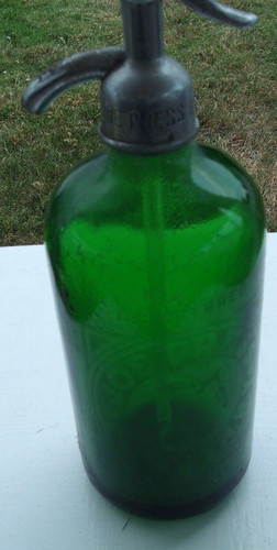 Antique green seltzer bottle - antique,