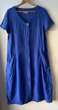 Sahara Blue Linen V Neck Dress