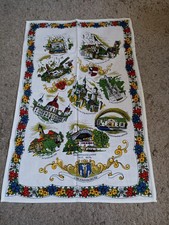 Vintage Tea Towel Historic German Souvenir