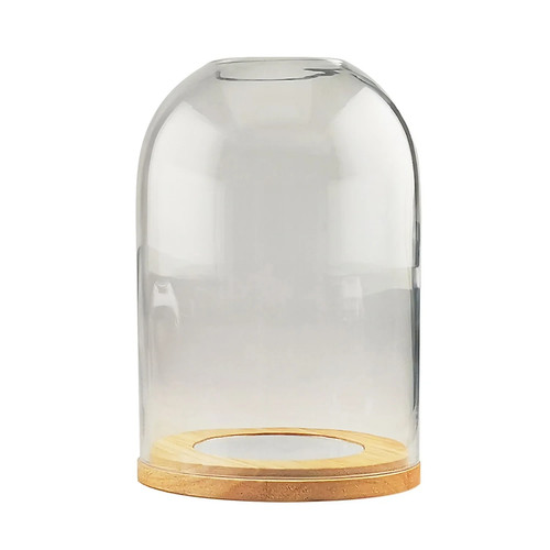 Wooden hurricane vase - vase, –