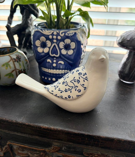 Quaint blue white bird - quaint,