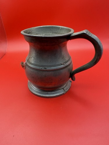 Vintage pewter tankard - tankard,, half