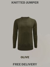 MENS CABLE KNIT COSY JUMPER EX