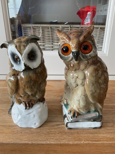Vintage ceramic owl lamps - 2,