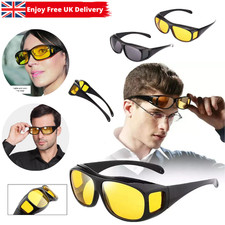Night Driving Glasses HD Anti Glare Vision Polarized Yellow Lens Tinted Unisexs