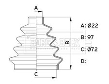 Borg & Beck BCB1007 Drive Shaft Bellow Front Both Sides Fits Toyota Vauxhall VW
