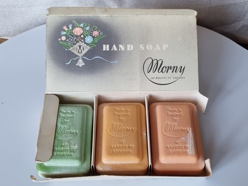 Vintage morny hand soap trio - hand,