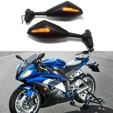 Motorcycle LED Turn Signals Light Mirrors For Yamaha FZ6R YZF R6 R6S 600 FZ R600