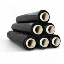 6 x Black Pallet Shrink Wrap 400mm x 150m Stretch Heavy Duty Strong Parcel Wrap