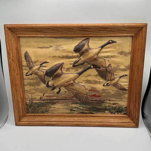 Vintage flying mallard ducks - flying,