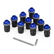 Motorcycle Wind Screen Shield Alu M5x16mm Screw Bolt Washers kit Blue 10 Pack