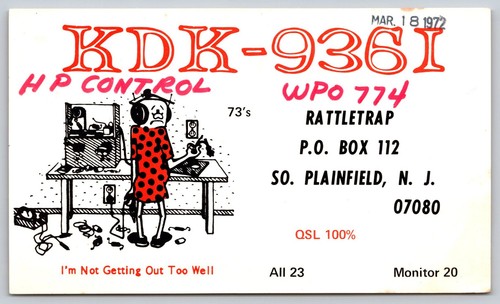 Vintage 1972 qsl card kdk - vintage,