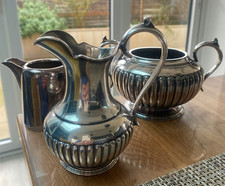 Silver Plate James Dixon & Sons John Turton Milk Cream Sugar Hollow ware 740g