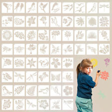 60pcs 3x3in Reusable Stencils Flower Plant Butterfly Stencils for Painting UK