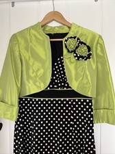 Libra Green Black &white dress size 12 wedding guest
