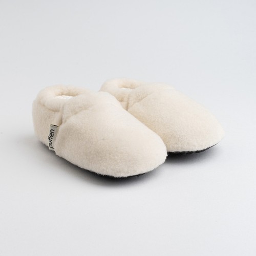 White baby slippers booties - baby,