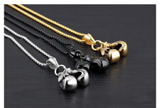 Boxing Glove Pendant Necklace Chain For Men Boys Gift Gold Silver