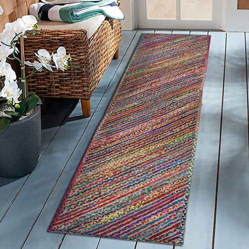 Cotton jute rug runner - jute,