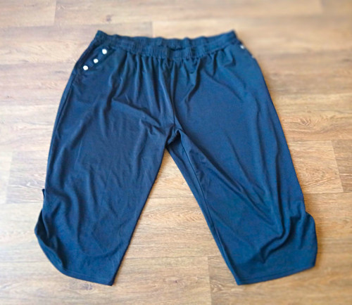 Womens black cropped trousers - black,