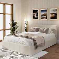 End Lift Ottoman Gas Lift Storage Bed 135CM 4ft 6 Double Fabric Natural GRADED