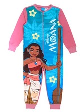 Girls Moana 1Onesie One Piece Pyjama Zip Up Pink Sleepsuit 18 Months - 10 Yrs