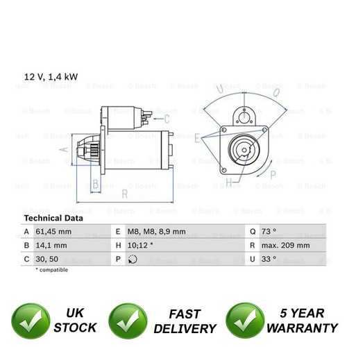 Starter motor sjr fits - starter, ford