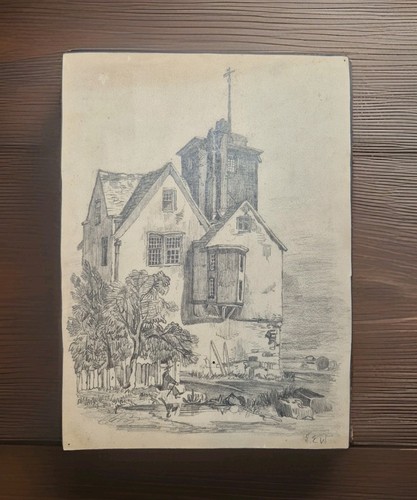Old house pencil - old, drawing