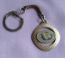 Vintage Metal Scottish Thistle Key Ring #2
